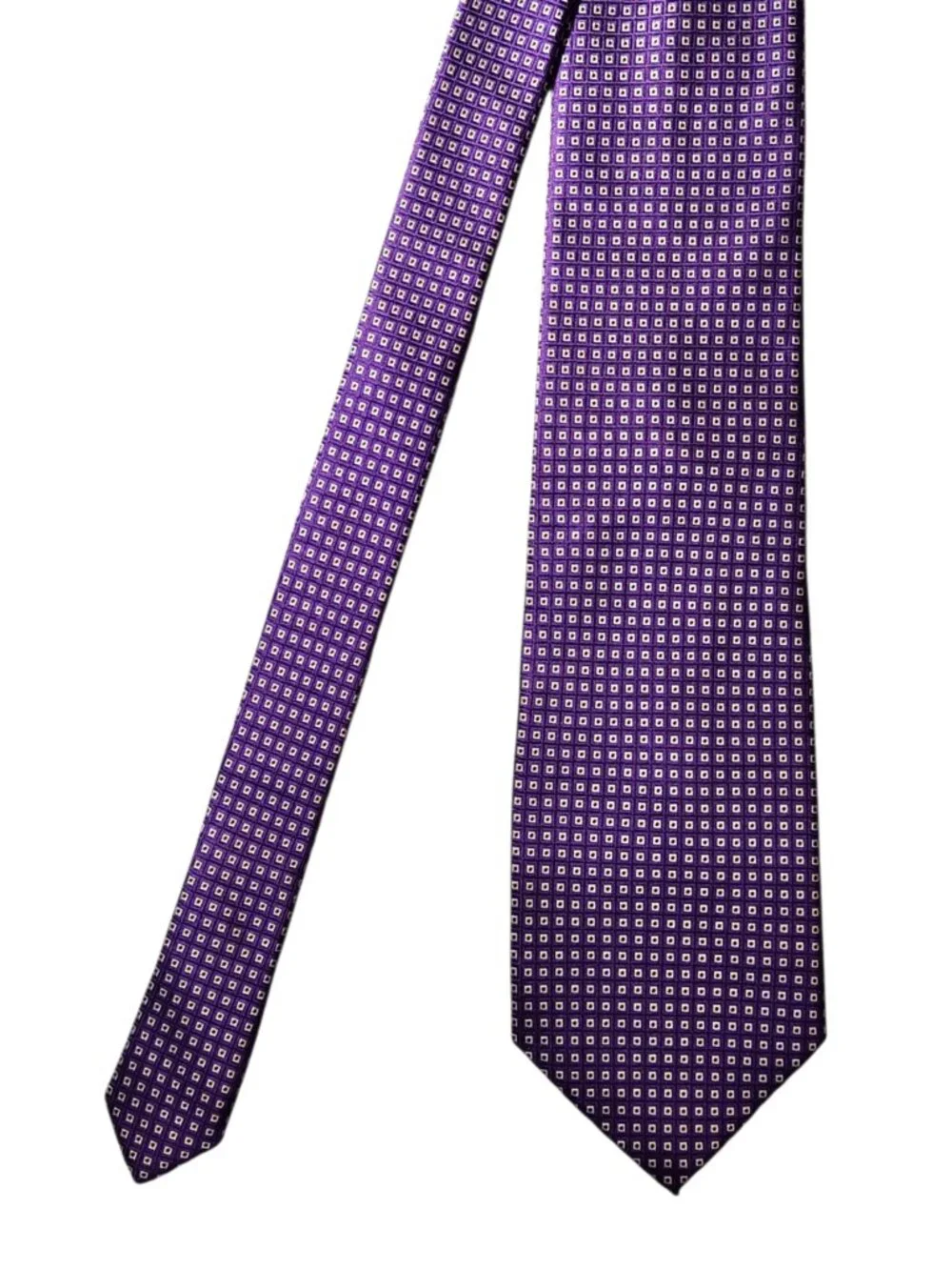 Donald J Trump Signature Collection Tie Necktie Purple Silver Geometric Silk